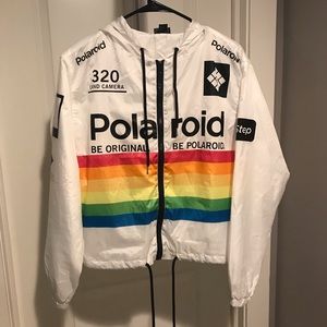 white polaroid jacket